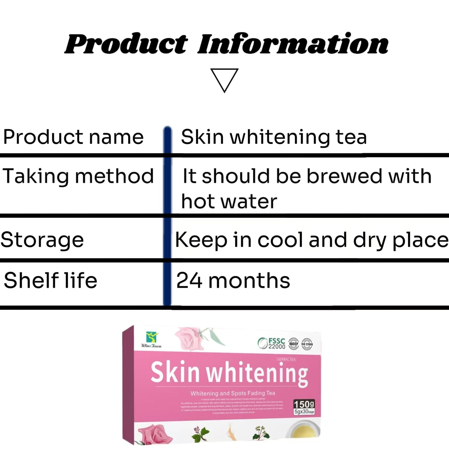 Skin whitening tea to remove acne smooth skin